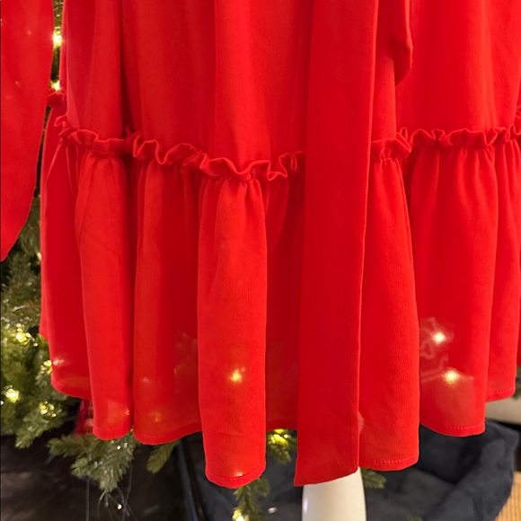 Holiday Elegant Red Mini Women's Dress- Tuckernuck Style - Picture 3 of 7